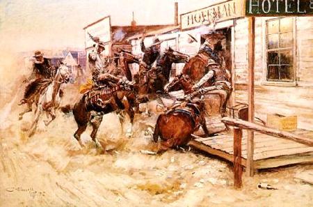 Charles M Russell In Without Knocking oil painting image